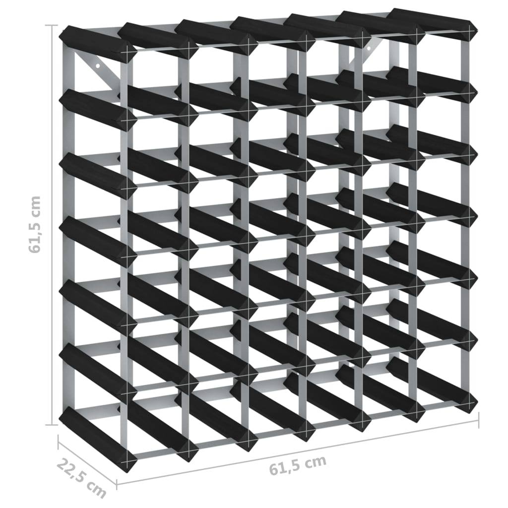 Wine Rack for 42 Bottles Black Solid Pine Wood