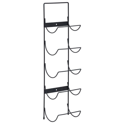 Wall Mounted Wine Rack for 5 Bottles Black Iron