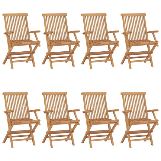 Garden Chairs 8 pcs Solid Teak Wood