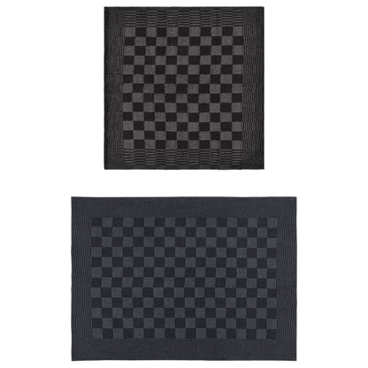 20 Piece Towel Set Black and Grey Cotton