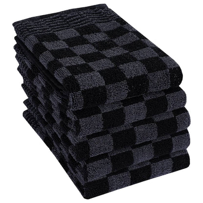20 Piece Towel Set Black and Grey Cotton