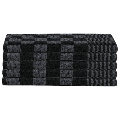 50 Piece Towel Set Black and Grey Cotton