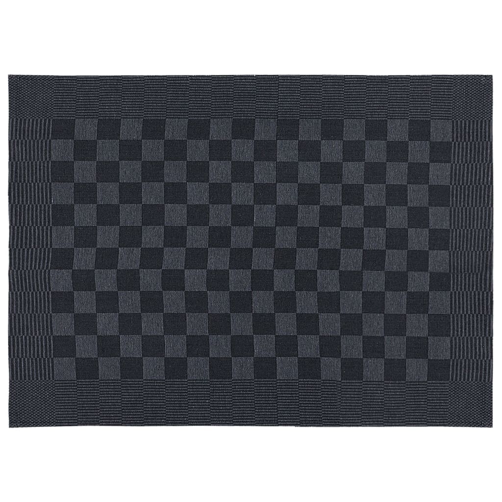 50 Piece Towel Set Black and Grey Cotton