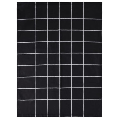 12 Piece Towel Set Black Cotton
