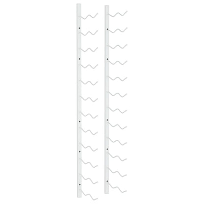 Wall Mounted Wine Rack for 24 Bottles White Iron