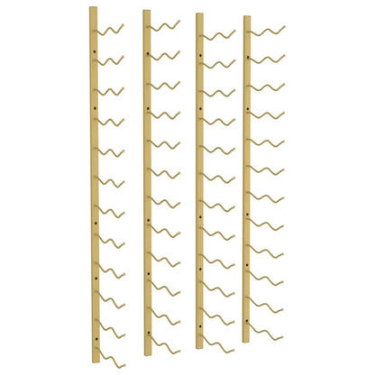 Wall Mounted Wine Rack for 24 Bottles 2 pcs Gold Iron