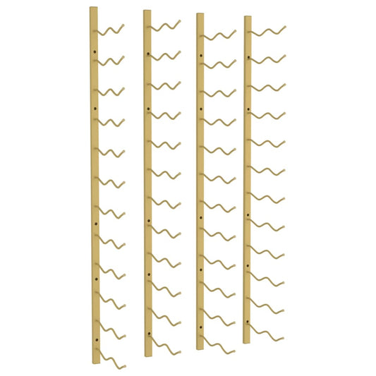 Wall Mounted Wine Rack for 24 Bottles 2 pcs Gold Iron