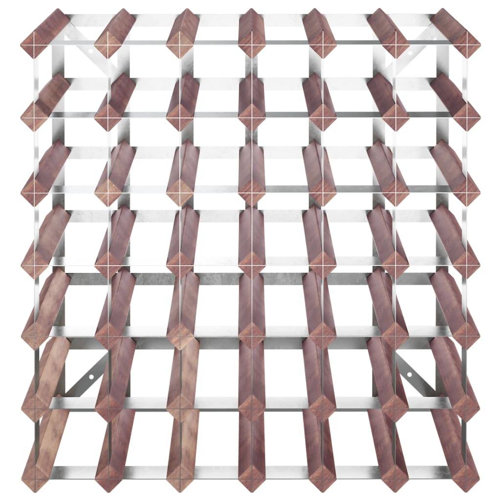 Wine Rack for 42 Bottles Brown Solid Wood Pine