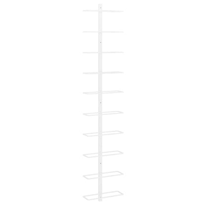 Wall-mounted Wine Rack for 10 Bottles White Metal