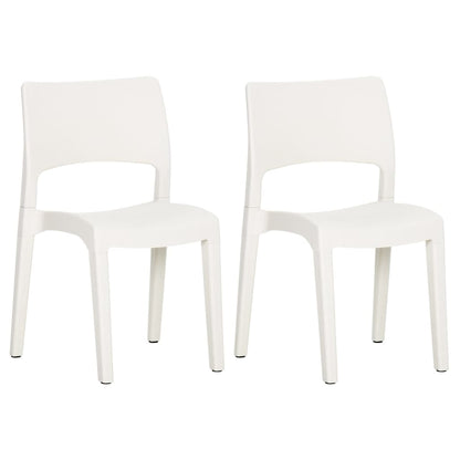 Garden Chairs 2 pcs White Polypropylene