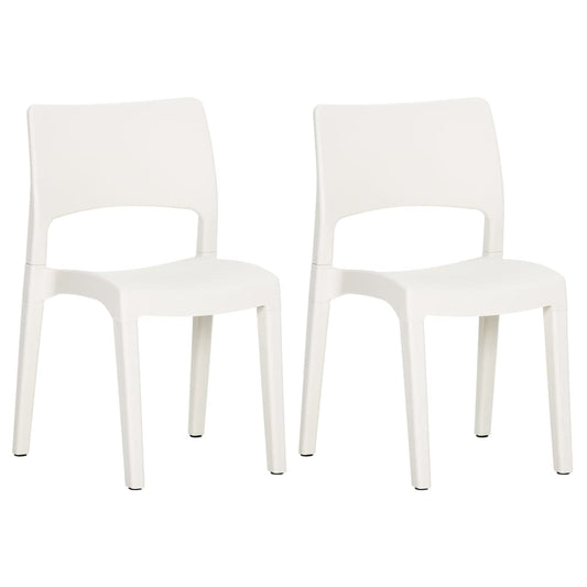 Garden Chairs 2 pcs White Polypropylene
