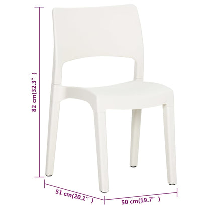 Garden Chairs 2 pcs White Polypropylene