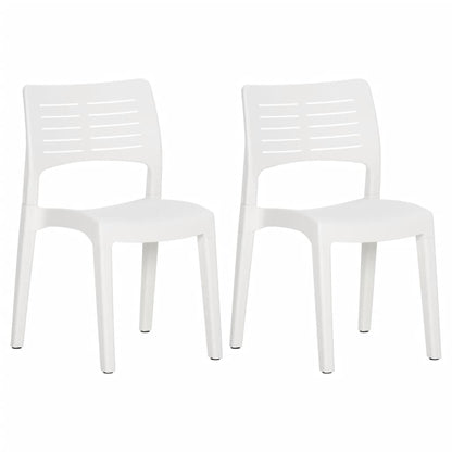 Garden Chairs 2 pcs White Polypropylene