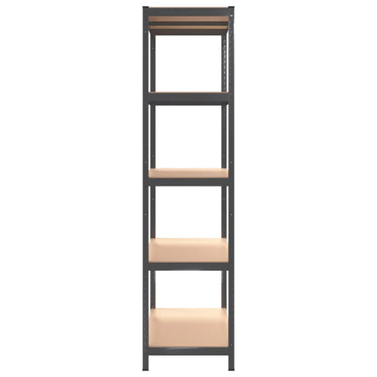 5-Layer Shelves 2 pcs Anthracite Steel&Engineered Wood