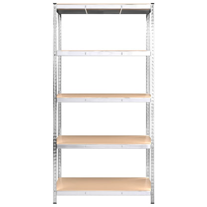 5-Layer Storage Shelf Silver Steel&Engineered Wood