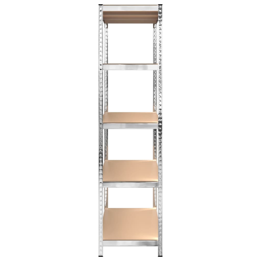 5-Layer Storage Shelf Silver Steel&Engineered Wood