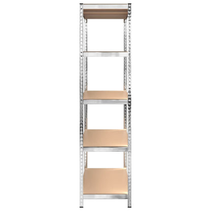 5-Layer Storage Shelf Silver Steel&Engineered Wood