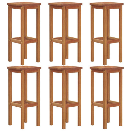 Bar Stools 6 pcs Solid Wood Acacia