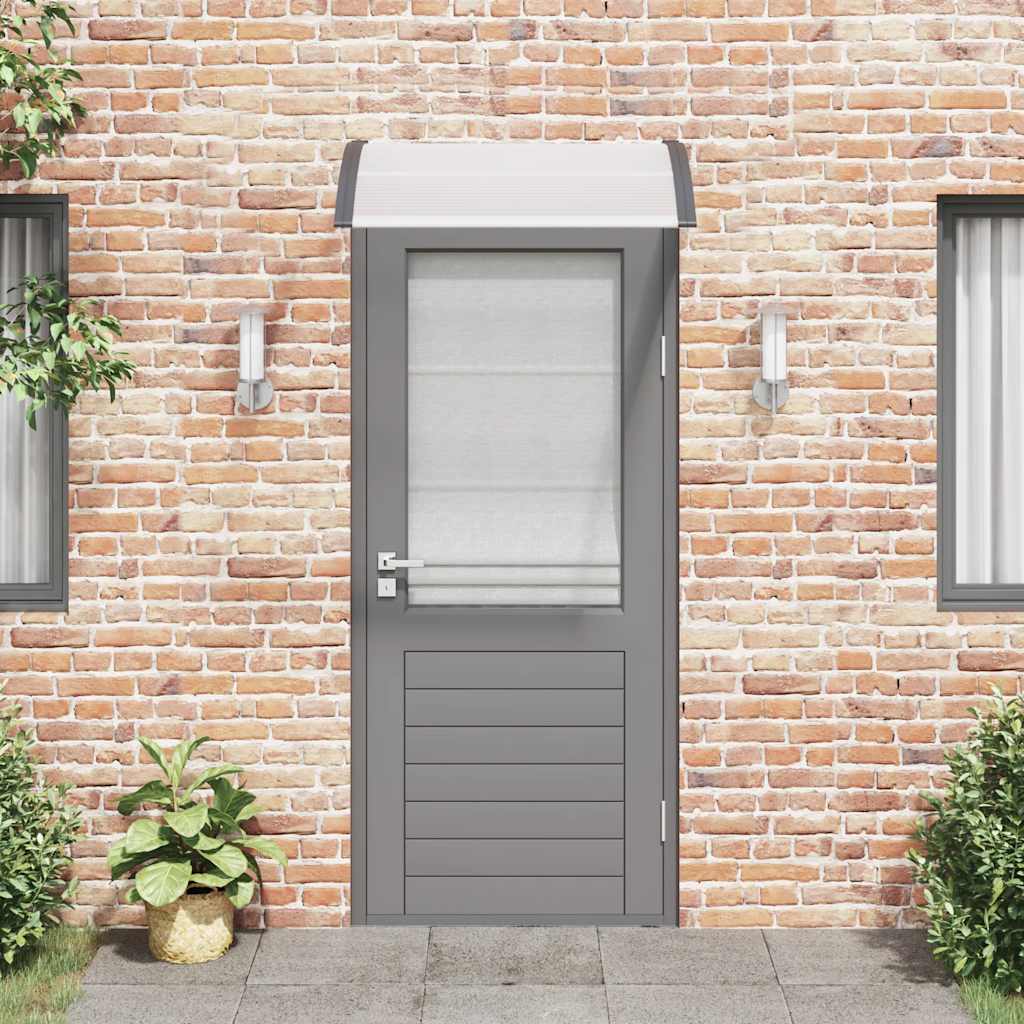 Door Canopy Black and Transparent 100x75 cm Polycarbonate