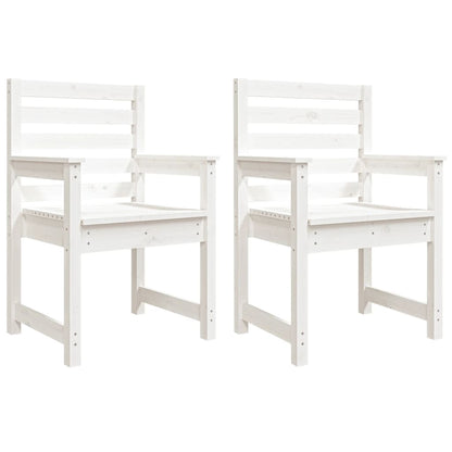 Garden Chairs 2 pcs White 60x48x91 cm Solid Wood Pine