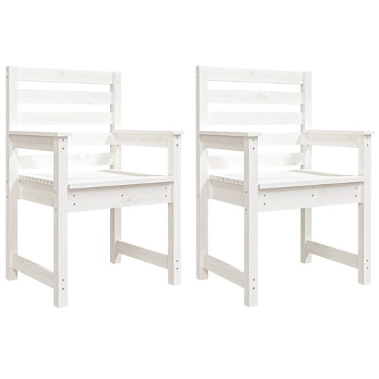 Garden Chairs 2 pcs White 60x48x91 cm Solid Wood Pine