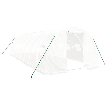 Greenhouse with Steel Frame White 24 m² 8x3x2 m