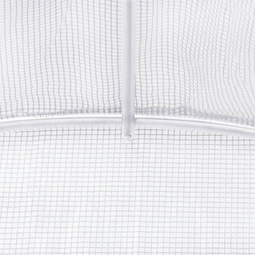 Greenhouse with Steel Frame White 48 m² 12x4x2 m