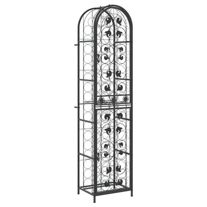 Wine Rack for 73 Bottles Black 45x36x200 cm Wrought Iron