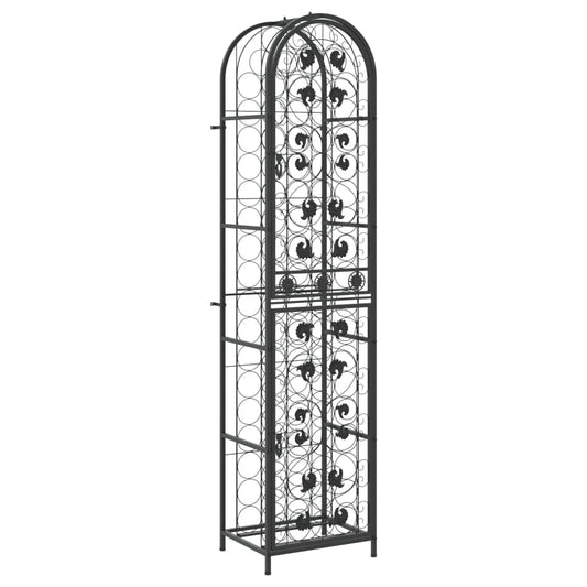 Wine Rack for 73 Bottles Black 45x36x200 cm Wrought Iron