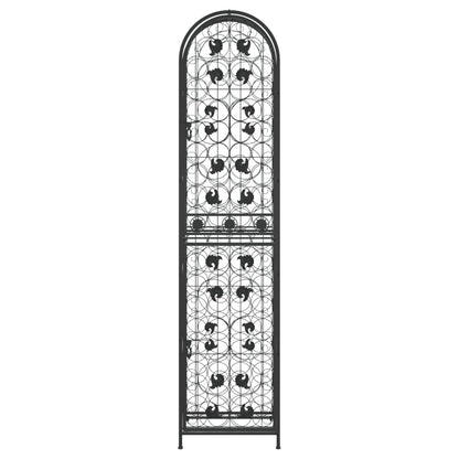 Wine Rack for 73 Bottles Black 45x36x200 cm Wrought Iron