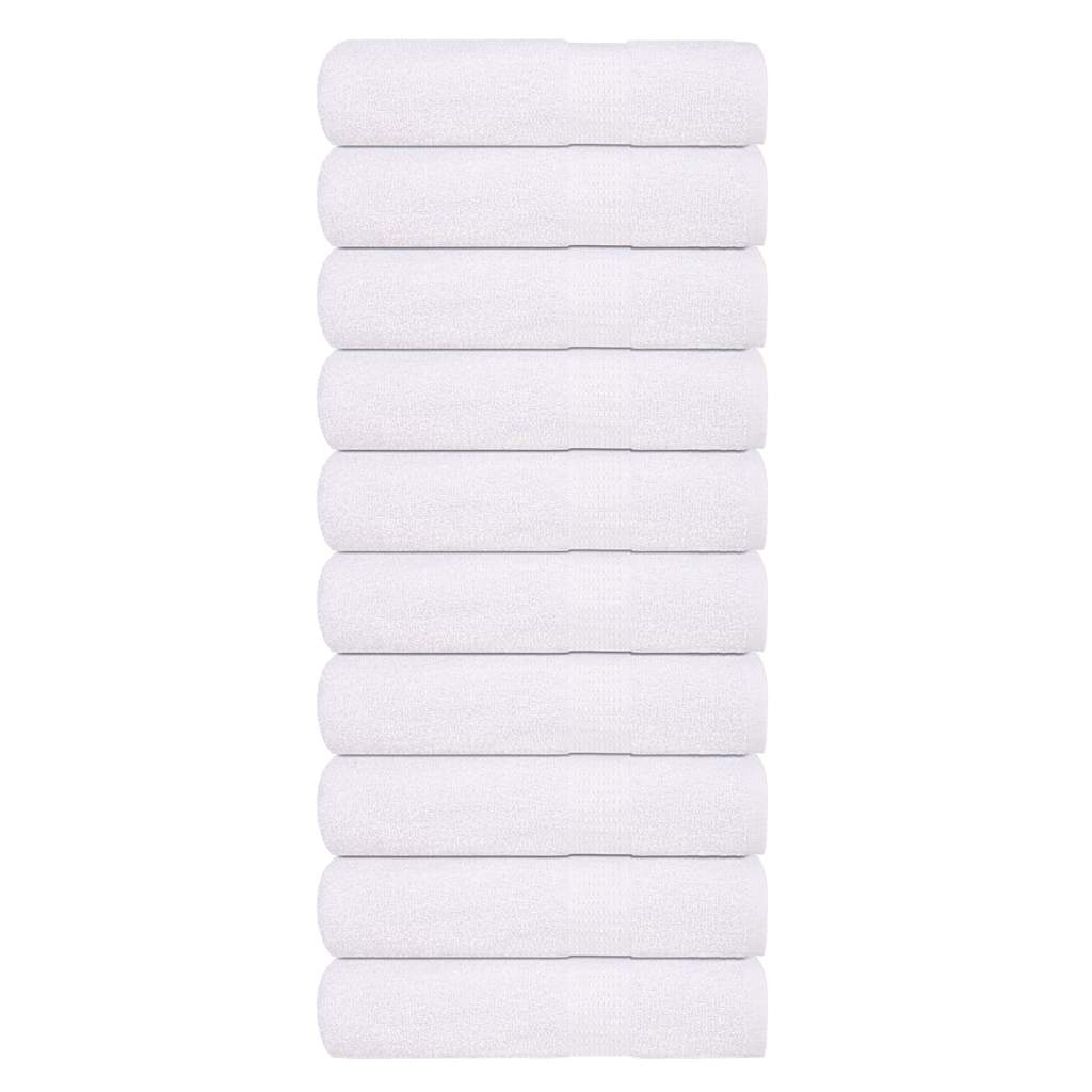 Bath Towels 10 pcs White 100x150 cm 360 gsm 100% Cotton
