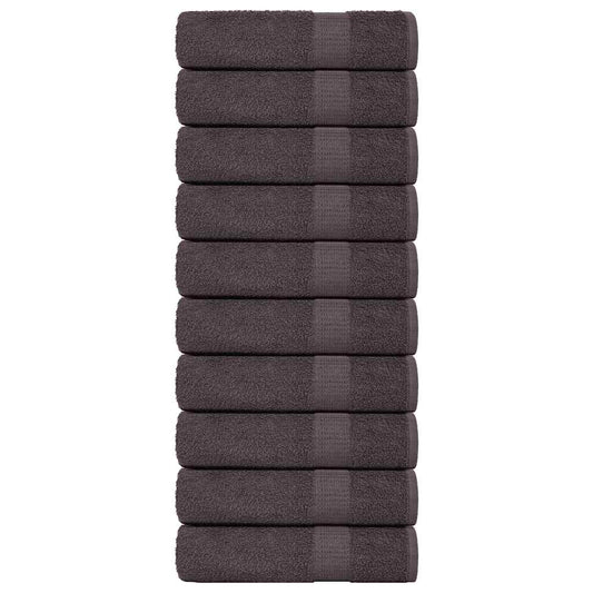 Bath Towels 10 pcs Anthracite 100x150 cm 360 gsm 100% Cotton