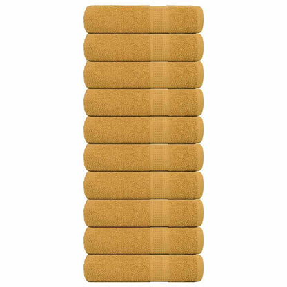 Bath Towels 10 pcs Gold 100x150 cm 360 gsm 100% Cotton