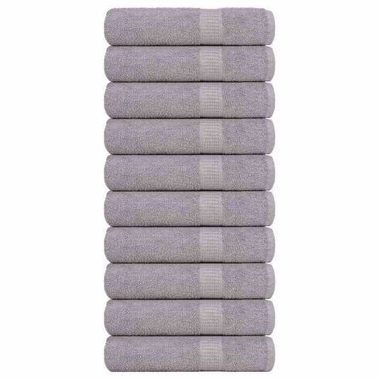 Bath Towels 10 pcs Grey 100x150 cm 360 gsm 100% Cotton