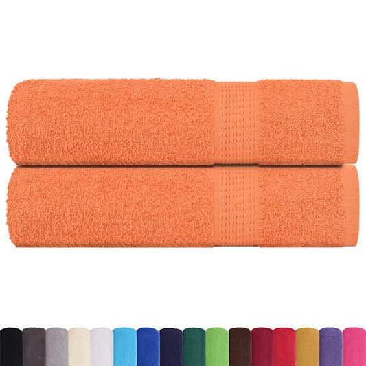 Hand Towels 2 pcs Orange 50x100 cm 360 gsm 100% Cotton