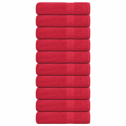 Bath Towels 10 pcs Red 100x150 cm 360 gsm 100% Cotton