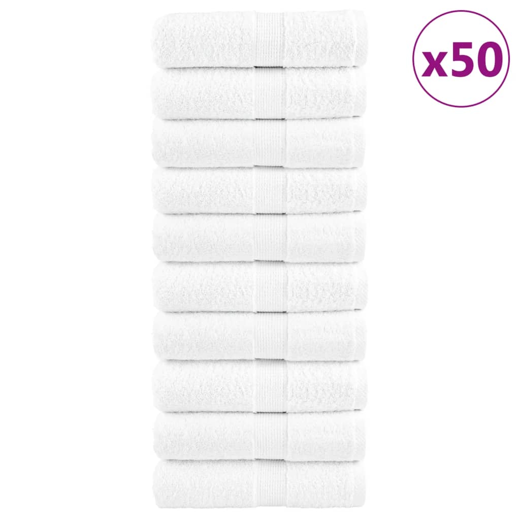 Premium Washcloths SOLUND 50pcs White 15x21cm 600gsm