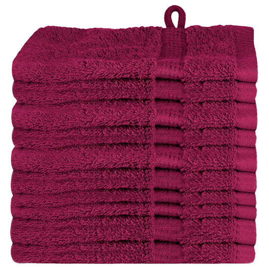 Guest Towel 10 pcs Bordeaux 15 x 21 cm Cotton