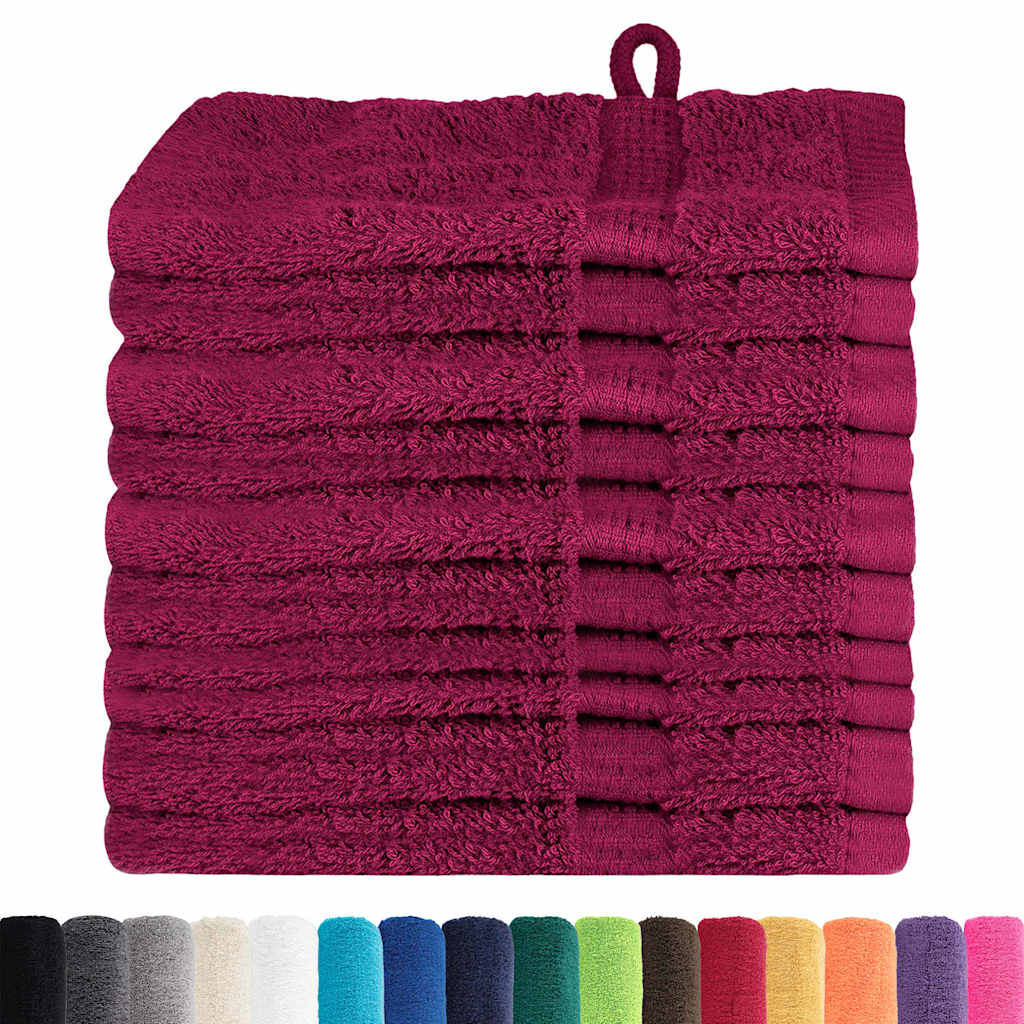 Guest Towel 10 pcs Bordeaux 15 x 21 cm Cotton