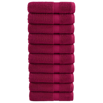 Premium Hand Towels SOLUND 10pcs Bordeaux 50x100cm 600gsm