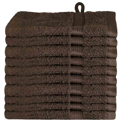 Guest Towel 10 pcs Brown 15 x 21 cm Cotton