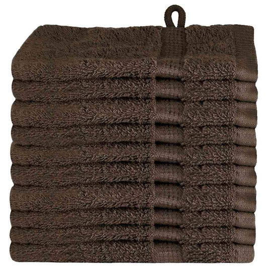 Guest Towel 10 pcs Brown 15 x 21 cm Cotton