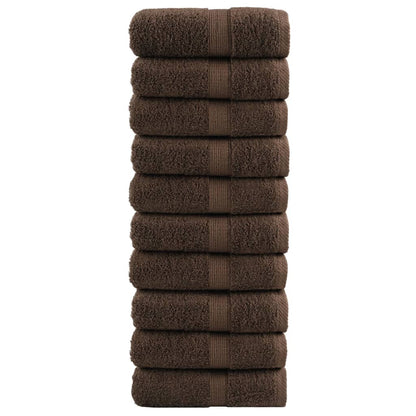 Premium Guest Towels SOLUND 10pcs Brown 30x50cm 600gsm