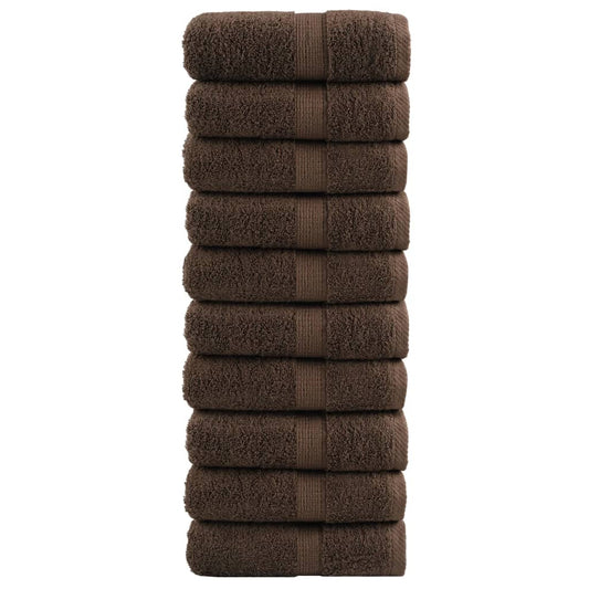 Premium Guest Towels SOLUND 10pcs Brown 30x50cm 600gsm