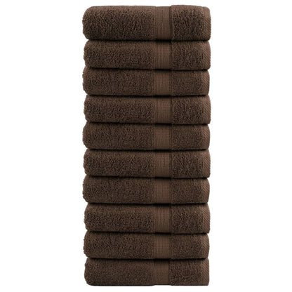 Premium Hand Towels SOLUND 10pcs Brown 50x100cm 600gsm