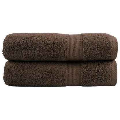 Premium Bath Towels SOLUND 2pcs Brown 100x150cm 600gsm