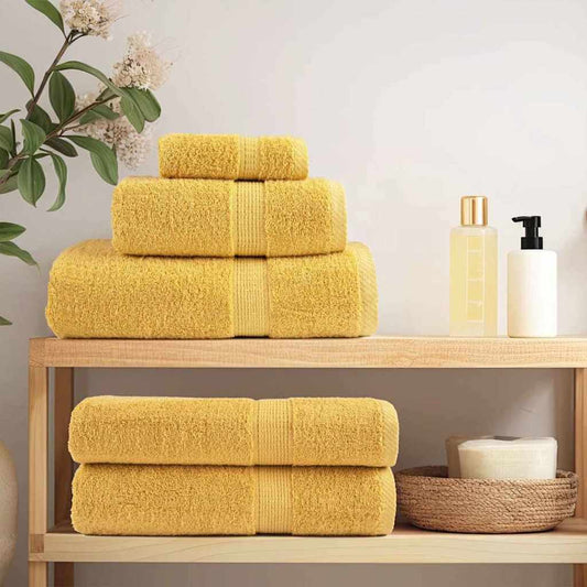 Guest Towel 10 pcs Gold 15 x 21 cm Cotton