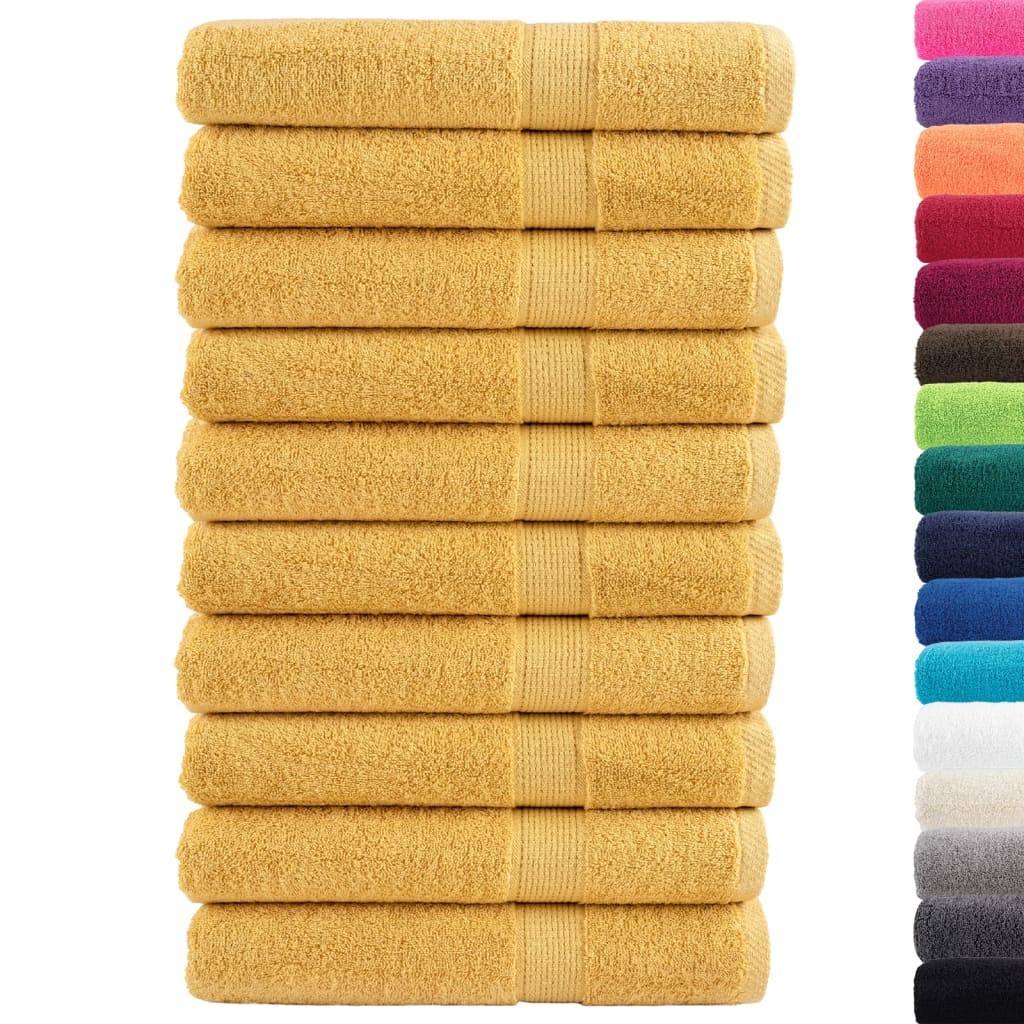 Premium Towels SOLUND 10pcs Gold 100x200cm 600gsm