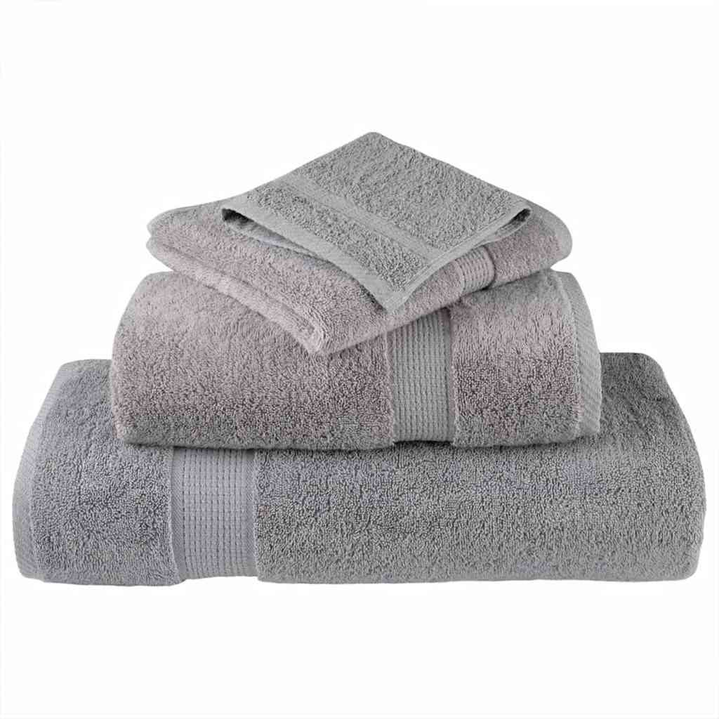 Guest Towel 4 pcs Gray 15 x 21 cm Cotton