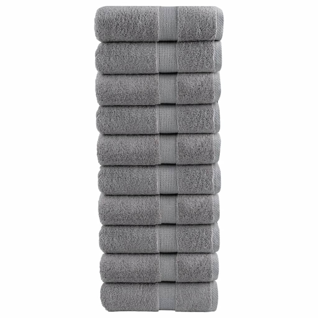 Premium Guest Towels SOLUND 10pcs Grey 30x50cm 600gsm
